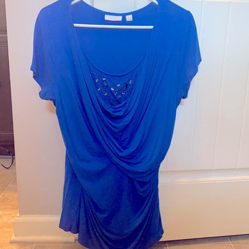 New York & Company-Blue top w/ Sequins-Large